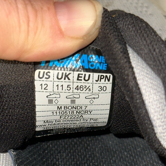 Hoka One One Bondi 7 Nimbus Cloud/ Radiant Yellow Size 12 - Picture 11 of 13